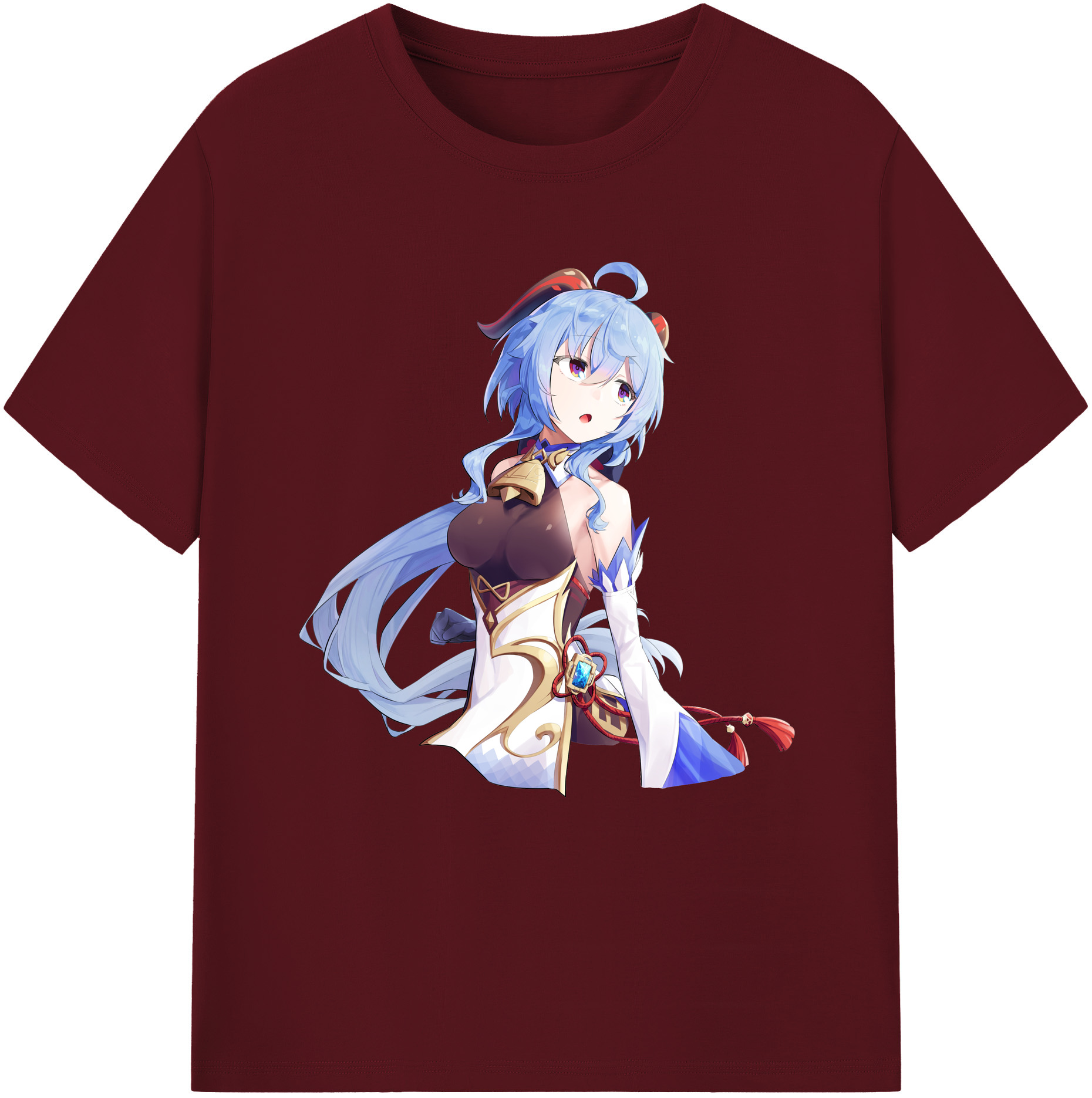 げんし神 甘雨 かんう genshin Ganyu 綿100％半袖Tシャツ（フロントプリント）